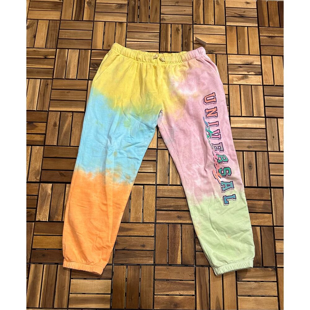 Universal Studios Joggers Women's XL Plus Multicolor Tie Dye Drawstring New